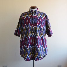 画像1: 1990s TOMMY HILFIGER 総柄 半袖シャツ　 表記L  (1)