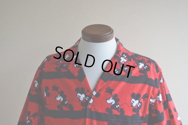 画像5: Mickey Mouse 半袖コットンシャツ　 実寸M 