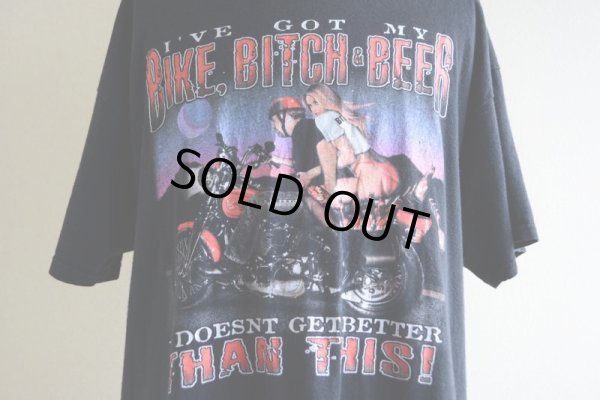 画像7: 1990s〜 I'VE GOT MY BIKE,BITCH&BEER モーターサイクルTシャツ　 セクシープリント　 表記XL 