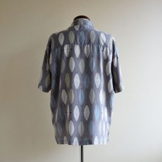 画像3: BACHRACH 総柄シルクシャツ　 ヘリンボーン　 表記M  (3)