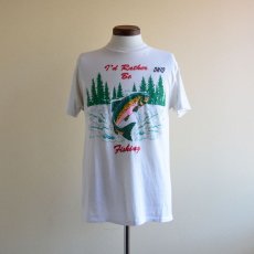画像1: 1980s I'ｄ Rather Be Fishing Tシャツ　 表記L  (1)