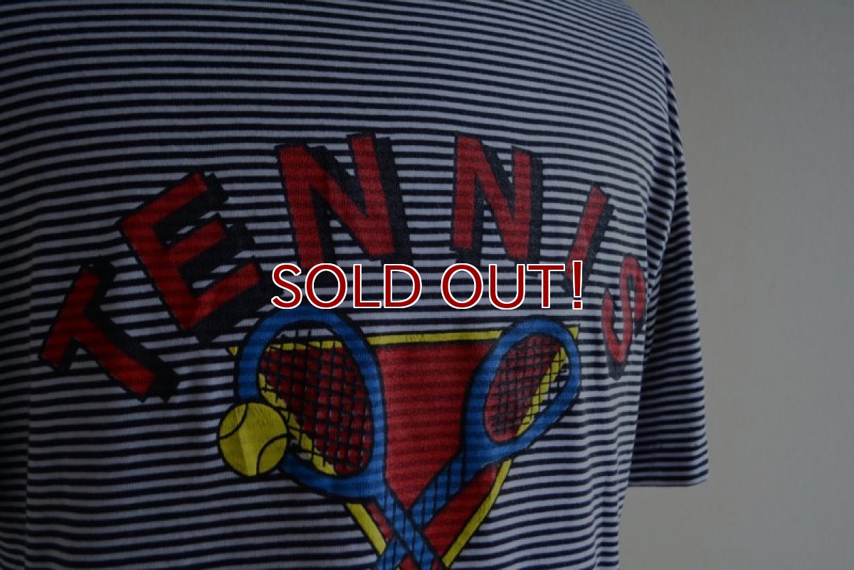 画像9: 1990s TENNIS ボーダーTシャツ　 表記L  (9)