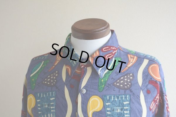 画像6: Pierre Cardin 総柄レーヨンシャツ  表記XL