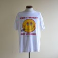 画像1: 1990s〜 DON’T WORRY GET STONED スマイルTシャツ　<br>実寸L<br> (1)