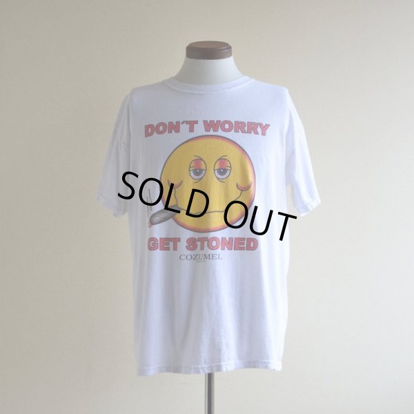画像1: 1990s〜 DON’T WORRY GET STONED スマイルTシャツ　 実寸L 