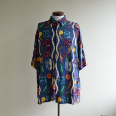 画像1: Pierre Cardin 総柄レーヨンシャツ　 表記XL  (1)