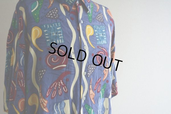 画像8: Pierre Cardin 総柄レーヨンシャツ  表記XL