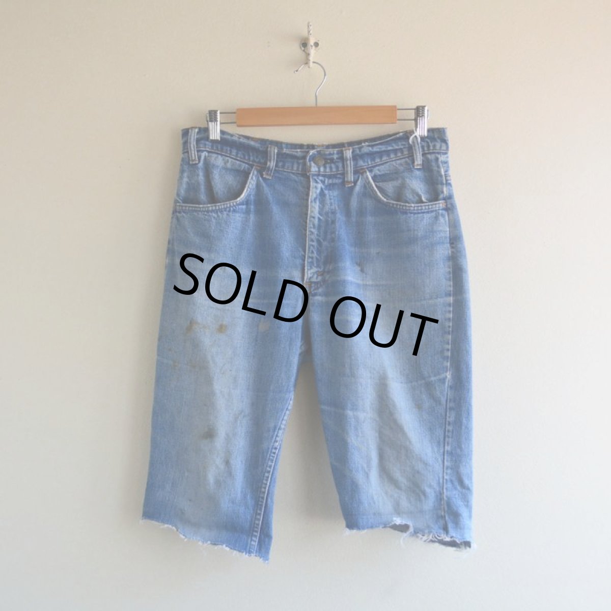 画像4: 1970s LEVI'S デニムカットオフ　 ”BigE ORANGE TAB”　 実寸W33  (4)