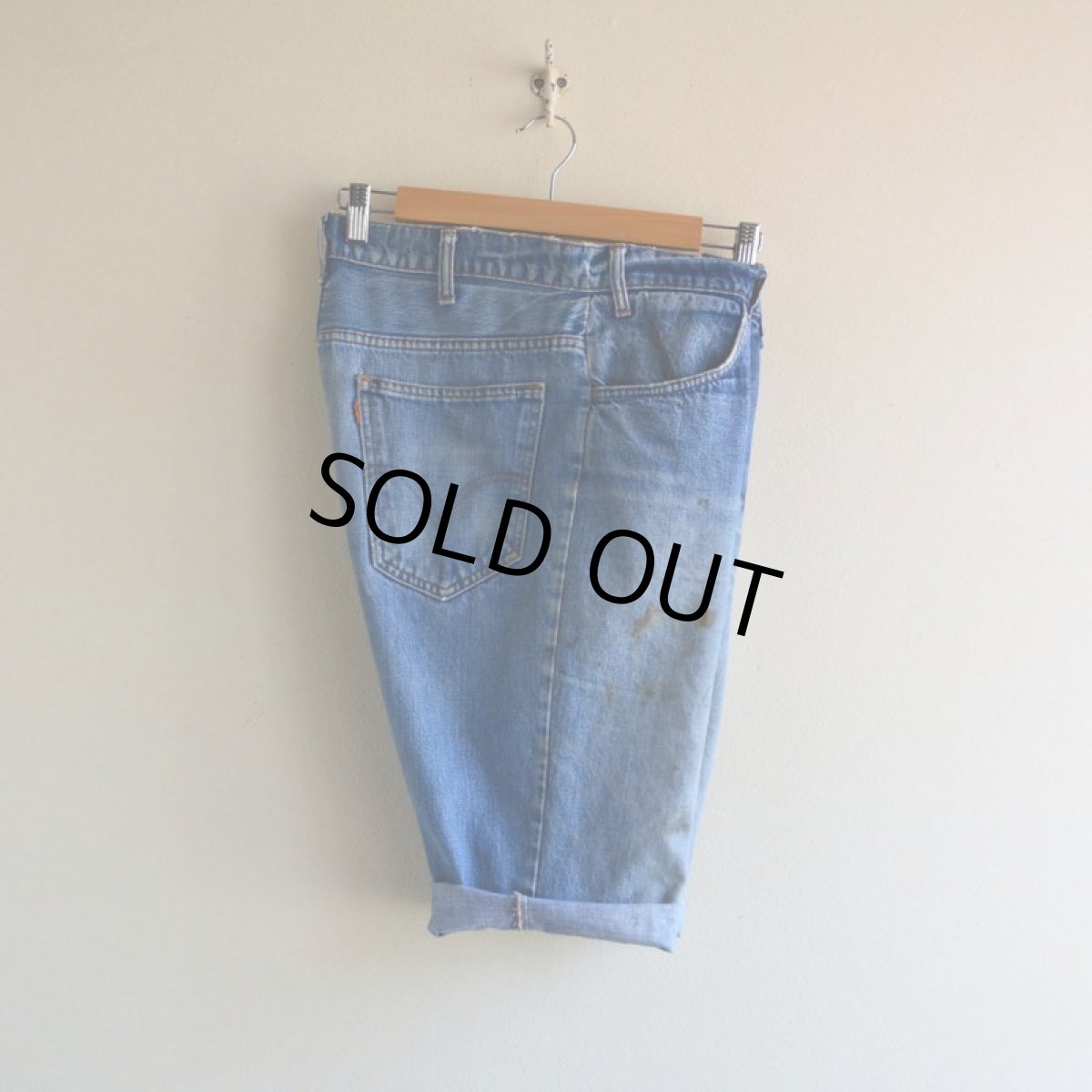 画像3: 1970s LEVI'S デニムカットオフ　 ”BigE ORANGE TAB”　 実寸W33  (3)