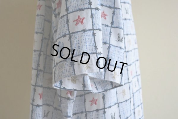 画像10: 1990s BARN FLY ウエスタン柄コットンBDシャツ  表記L