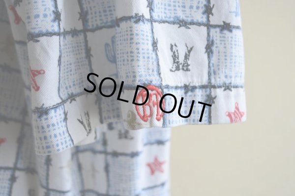 画像11: 1990s BARN FLY ウエスタン柄コットンBDシャツ  表記L