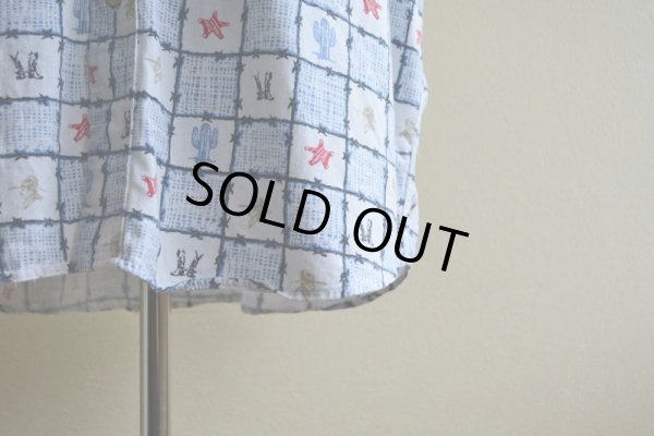 画像9: 1990s BARN FLY ウエスタン柄コットンBDシャツ  表記L