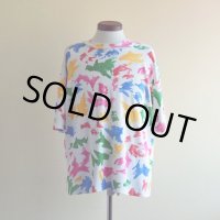 1990s カラフル総柄Tシャツ　 実寸L 