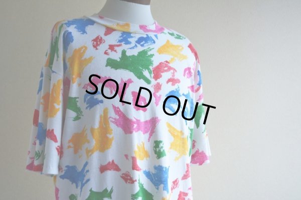 画像6: 1990s カラフル総柄Tシャツ　 実寸L 