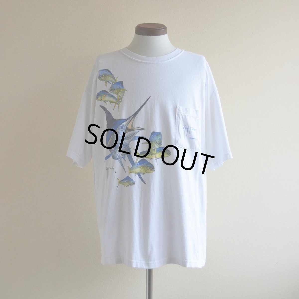 画像1: 1990s GUY HARVEY ポケットTシャツ　 MADE IN USA　 表記XL  (1)