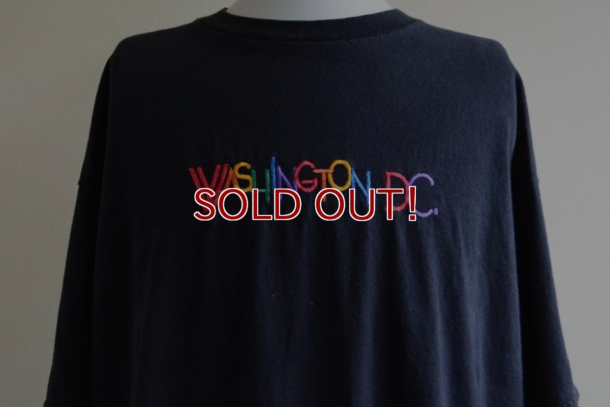 画像7: 1990s〜 WASHINGTON D.C. 刺繍ロゴTシャツ　 表記XL  (7)