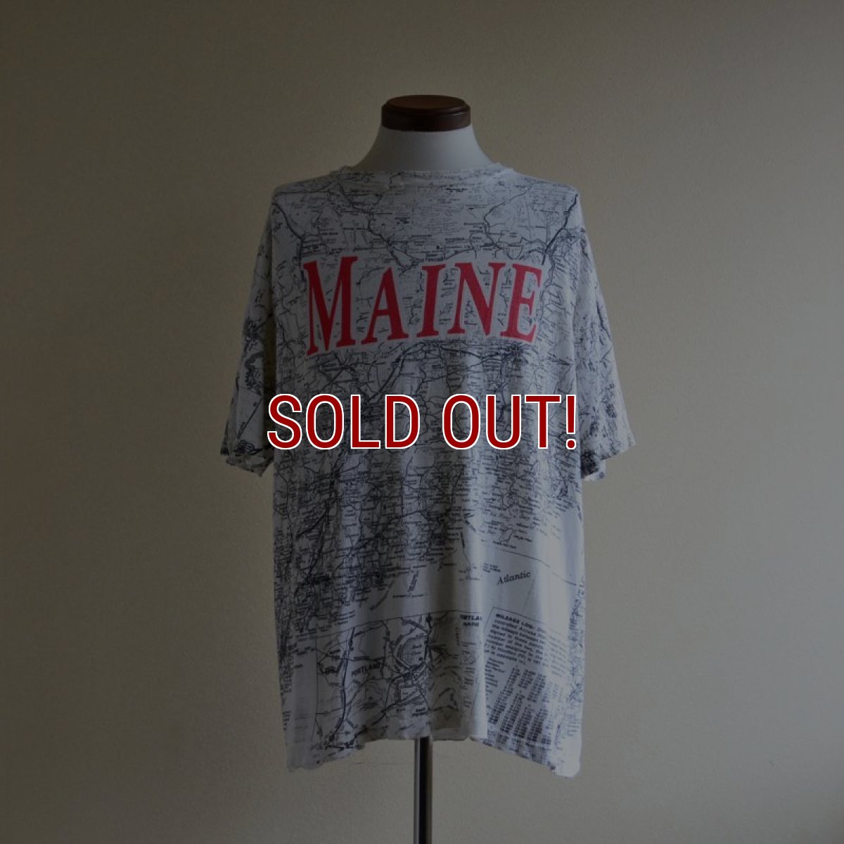 画像1: 1990s MAINE マップTシャツ　 表記L  (1)