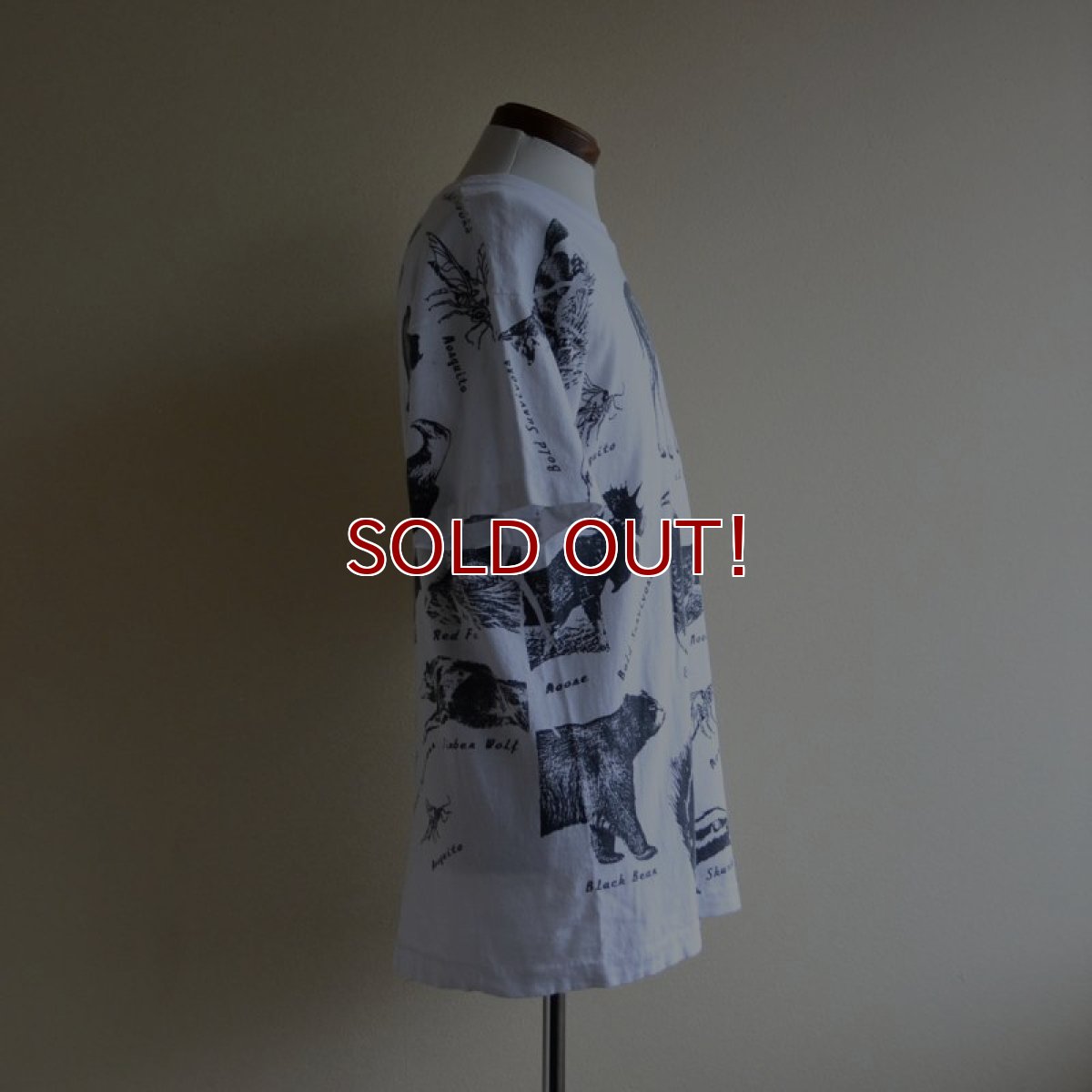 画像2: 1990s アニマルプリント 総柄Tシャツ　 MADE IN USA　 表記L  (2)