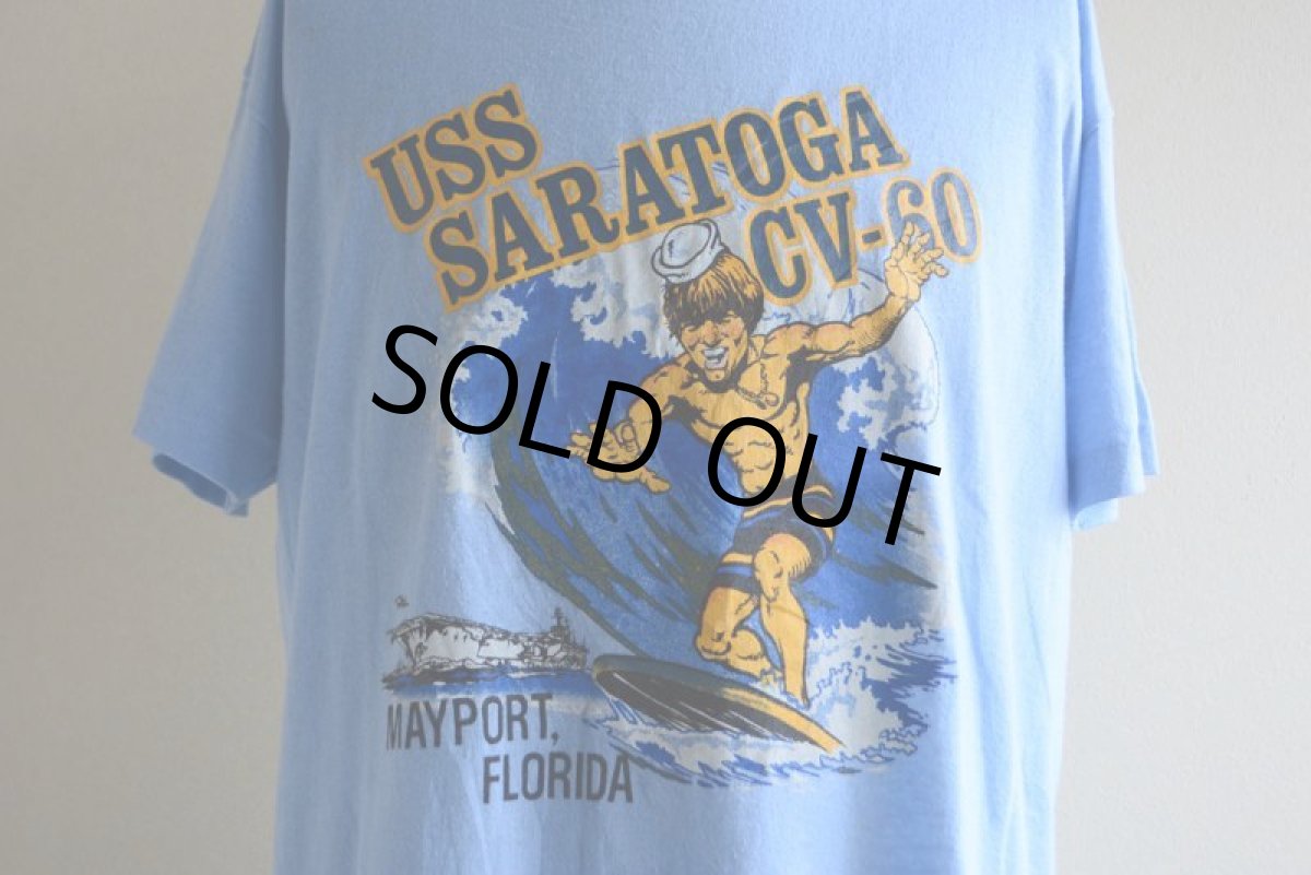 画像8: 1980s USS SARATOGA CV-60 プリントTシャツ　 実寸L  (8)
