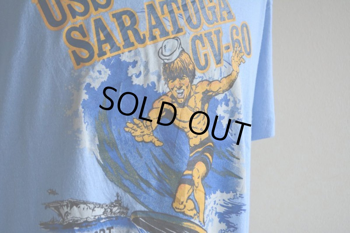 画像9: 1980s USS SARATOGA CV-60 プリントTシャツ　 実寸L  (9)