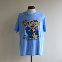 1980s USS SARATOGA CV-60 プリントTシャツ　 実寸L 