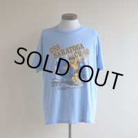 1980s USS SARATOGA CV-60 プリントTシャツ　 実寸L 