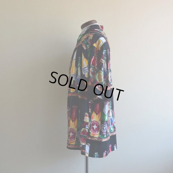 画像4: 1990s ビール柄 コットンシャツ  MADE IN USA  表記L