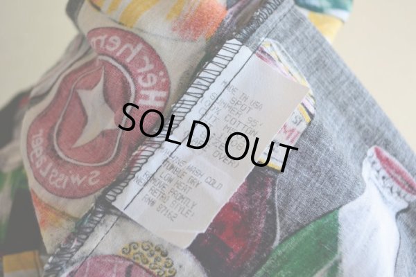 画像6: 1990s ビール柄 コットンシャツ  MADE IN USA  表記L