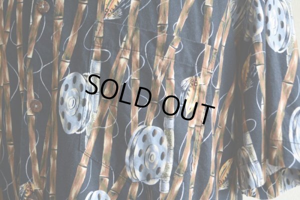 画像8: 1990s HIGH SEAS フライフィッシング柄 コットンシャツ　 MADE IN USA　 表記L 