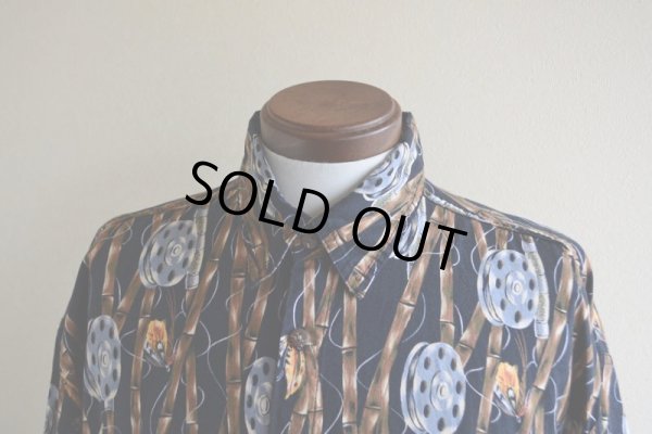 画像6: 1990s HIGH SEAS フライフィッシング柄 コットンシャツ　 MADE IN USA　 表記L 