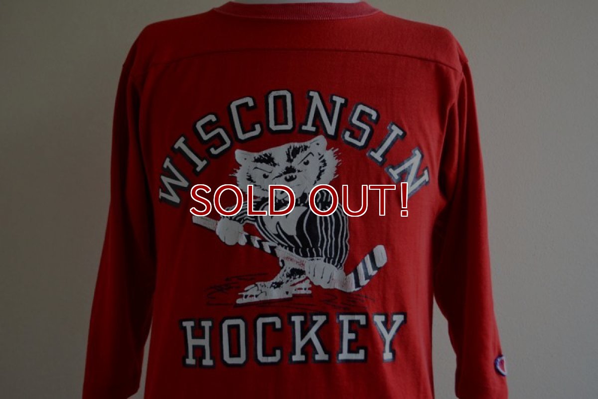 画像8: 1980s Champion フットボールTシャツ　 WISCONSIN HOCKEY　 表記S  (8)