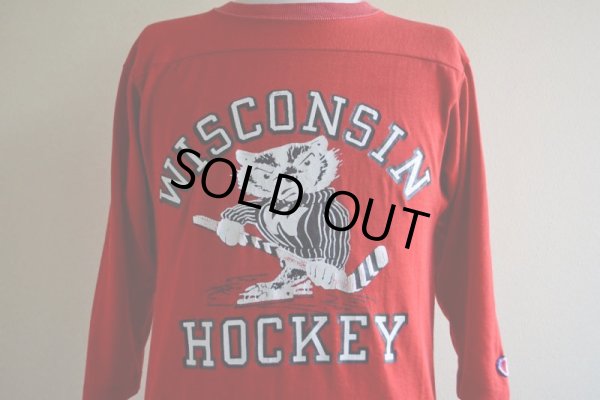 画像8: 1980s Champion フットボールTシャツ　 WISCONSIN HOCKEY　 表記S 