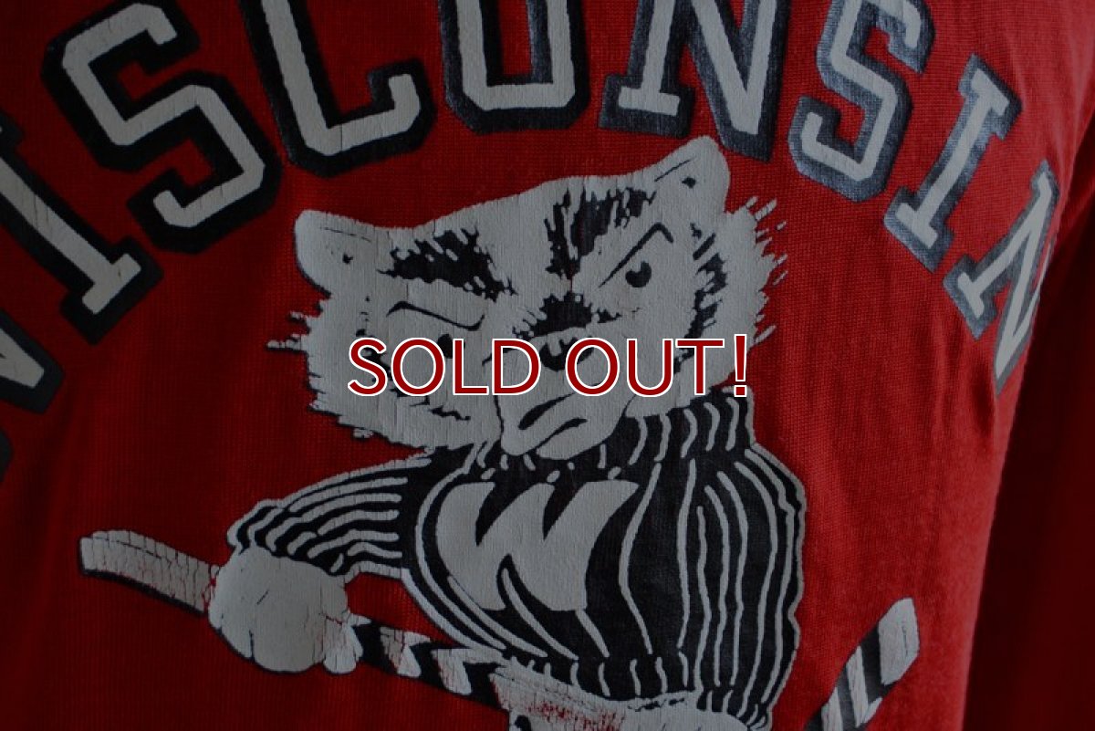 画像9: 1980s Champion フットボールTシャツ　 WISCONSIN HOCKEY　 表記S  (9)
