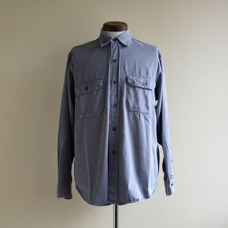 1950s〜 PENNEY'S BIGMAC マチ付きワークシャツ ARMY CLOTH 実寸L
