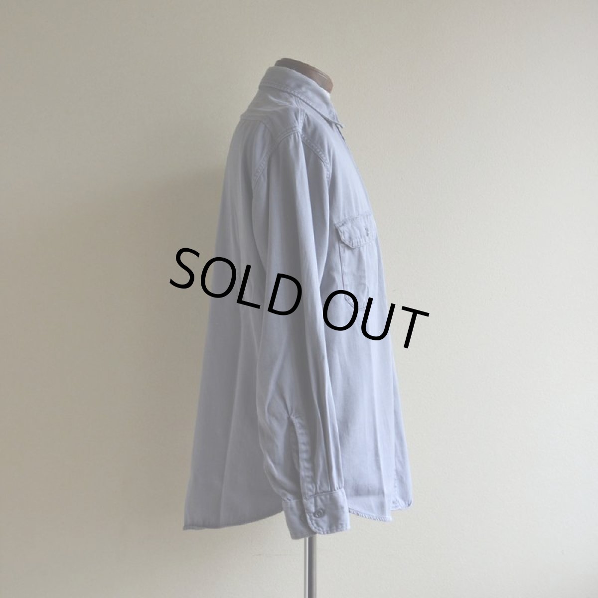 画像2: 1950s〜 PENNEY'S BIGMAC マチ付きワークシャツ　 ARMY CLOTH　 実寸L  (2)