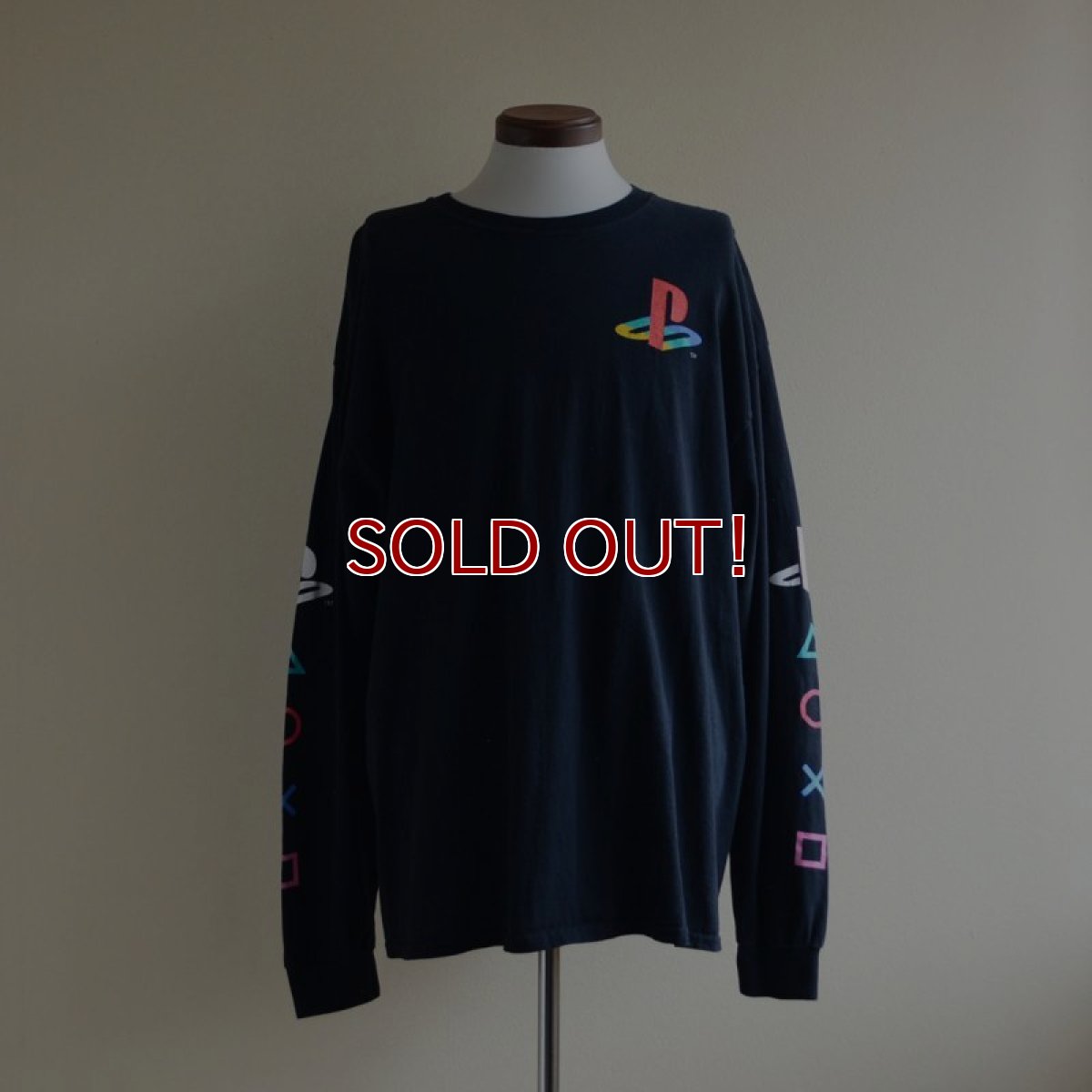 画像1: PlayStation ロゴプリント L/S Tシャツ　 表記L  (1)