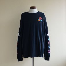 画像1: PlayStation ロゴプリント L/S Tシャツ　 表記L  (1)