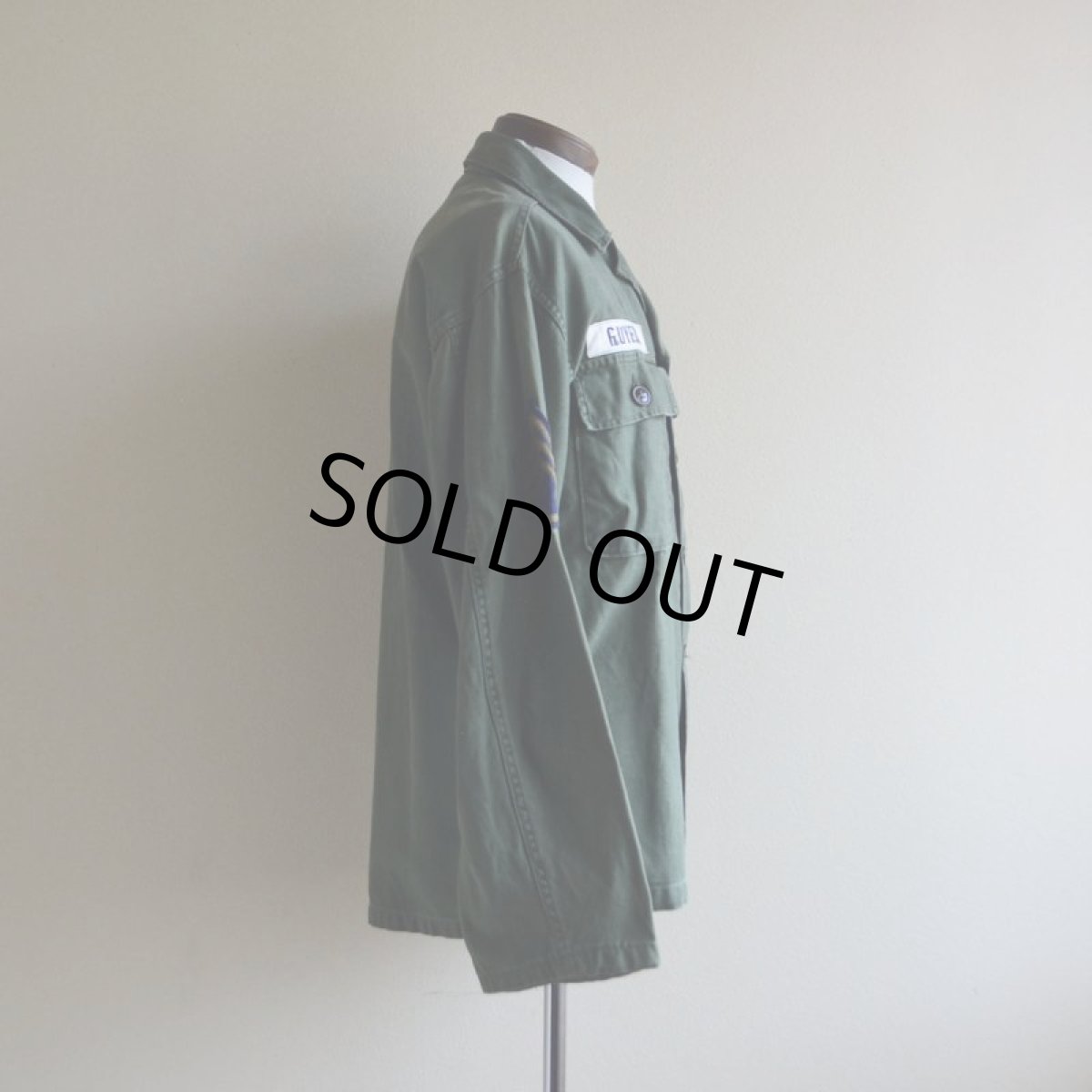 画像2: 1950s US.ARMY OG107 ユーティリティシャツ　 1st初期　 表記S  (2)