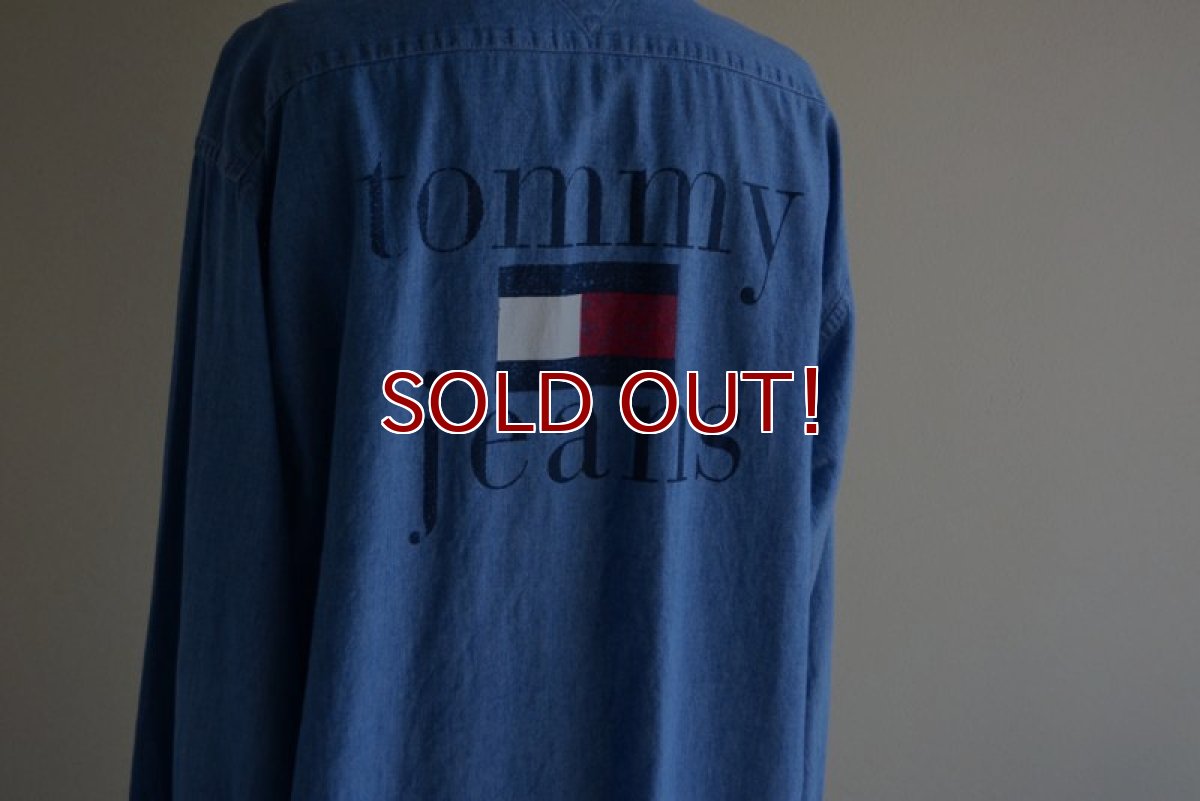 画像12: 1990s TOMMY JEANS シャンブレーシャツ　 表記L  (12)