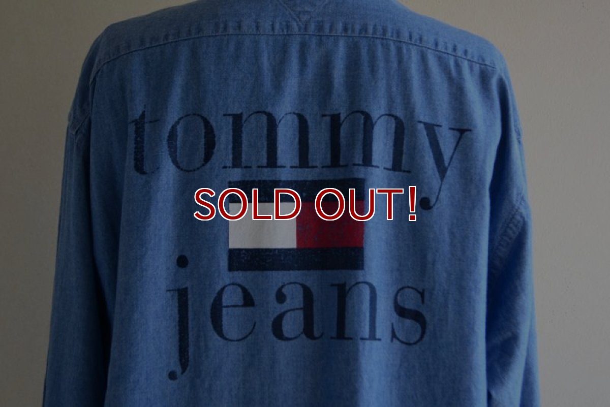 画像11: 1990s TOMMY JEANS シャンブレーシャツ　 表記L  (11)