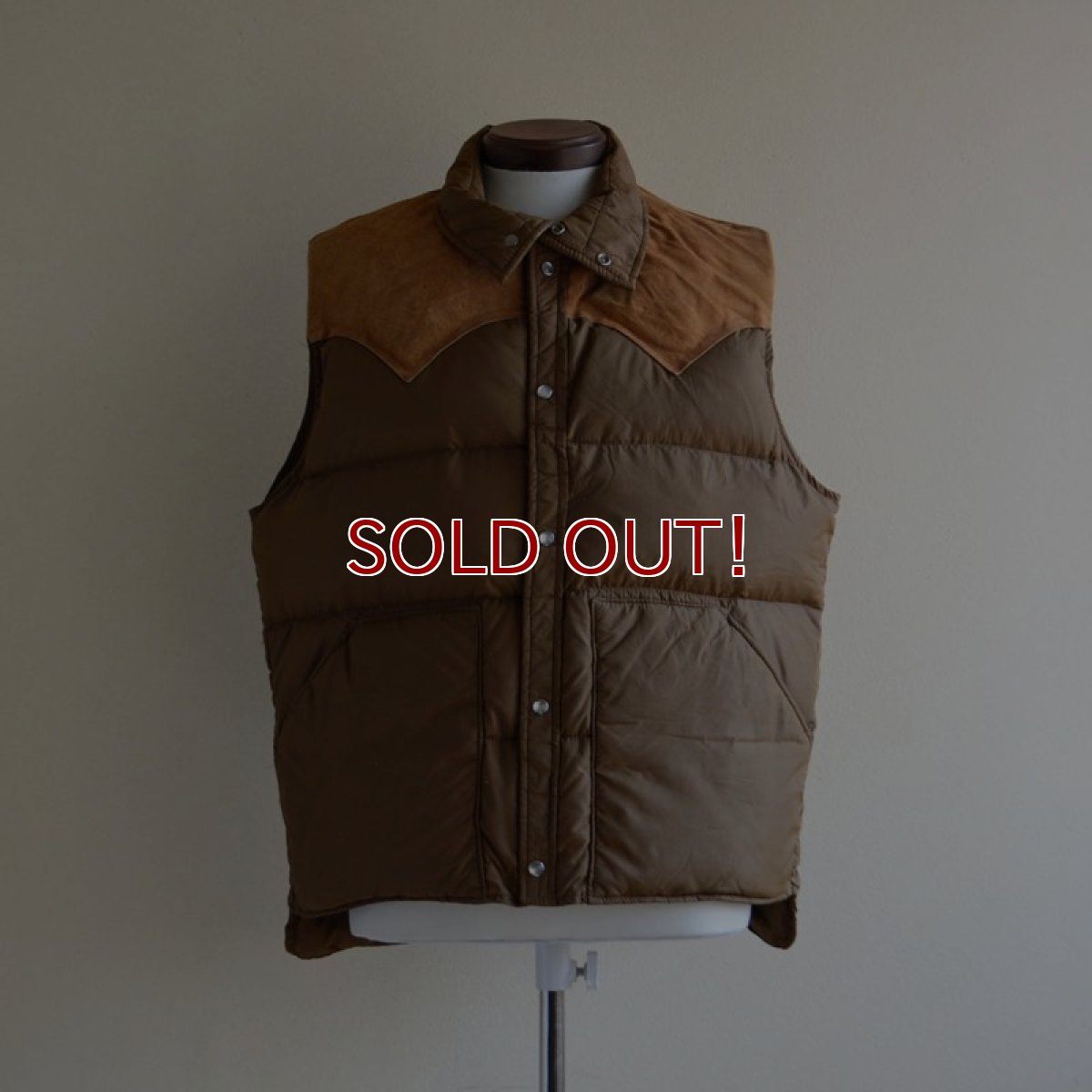 画像1: 1970s Woolrich レザーヨークダウンベスト　 表記L  (1)