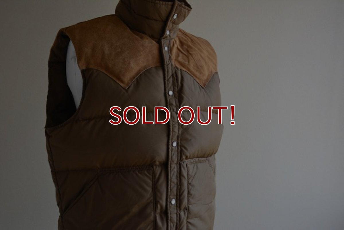 画像9: 1970s Woolrich レザーヨークダウンベスト　 表記L  (9)