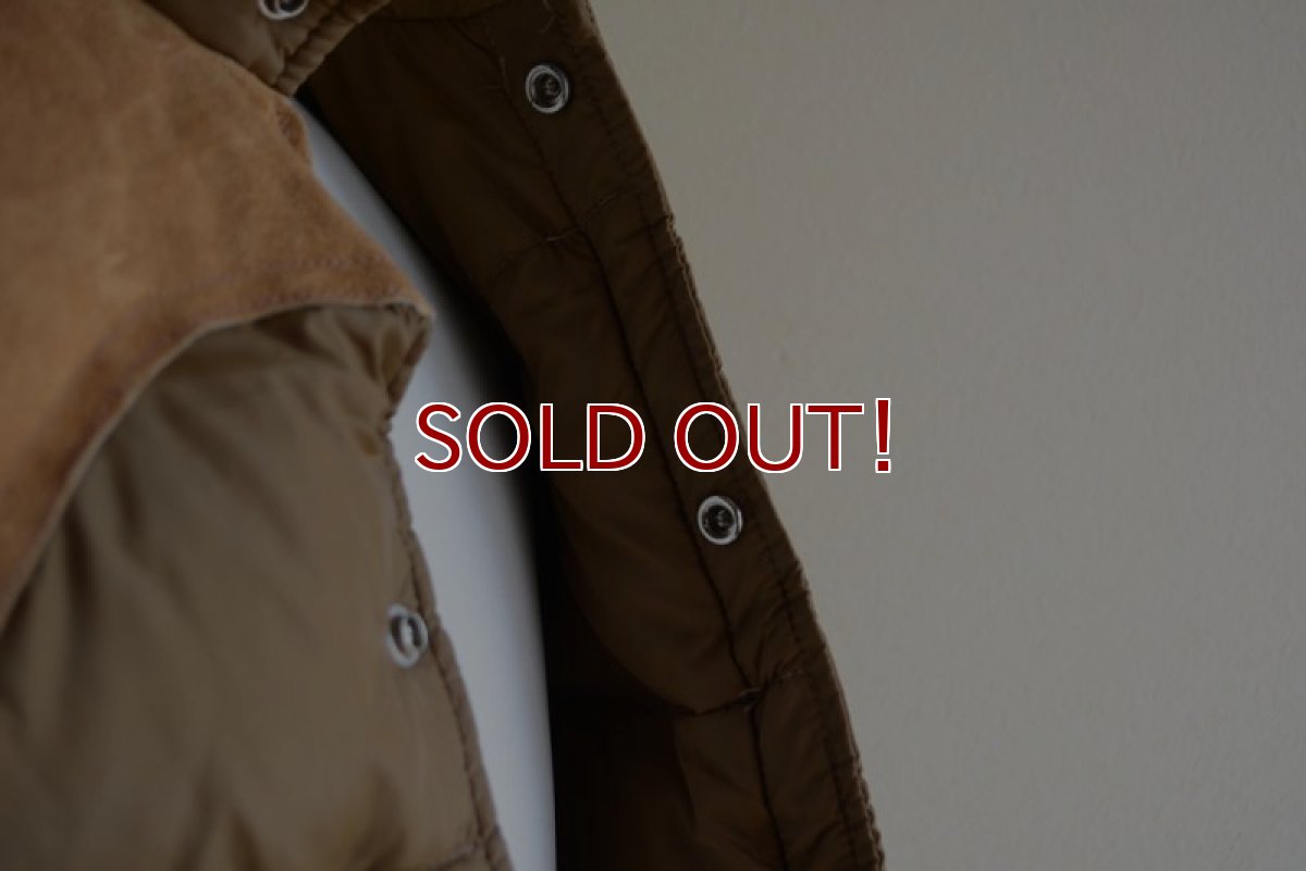 画像14: 1970s Woolrich レザーヨークダウンベスト　 表記L  (14)