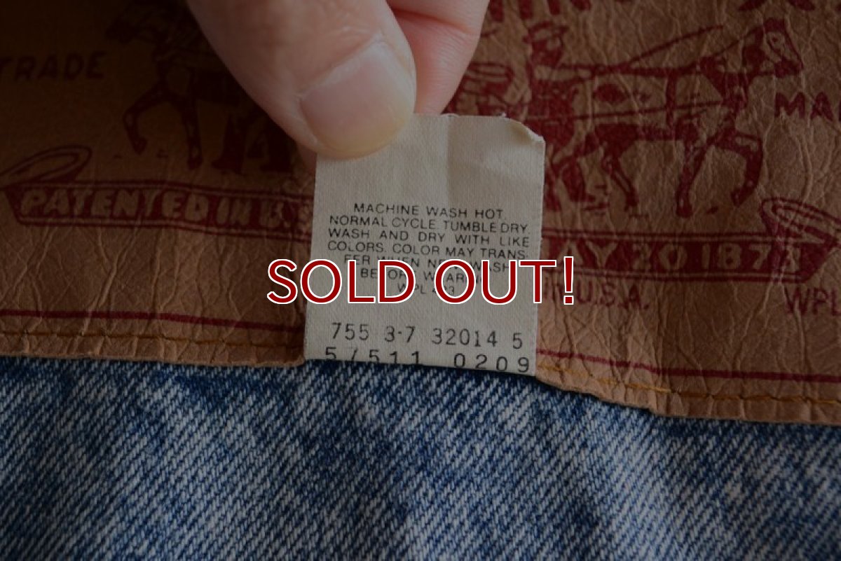 画像7: 1990s Levi's ケミカルデニムジャケット "デカパッチ"　 MADE IN USA　 表記XL  (7)