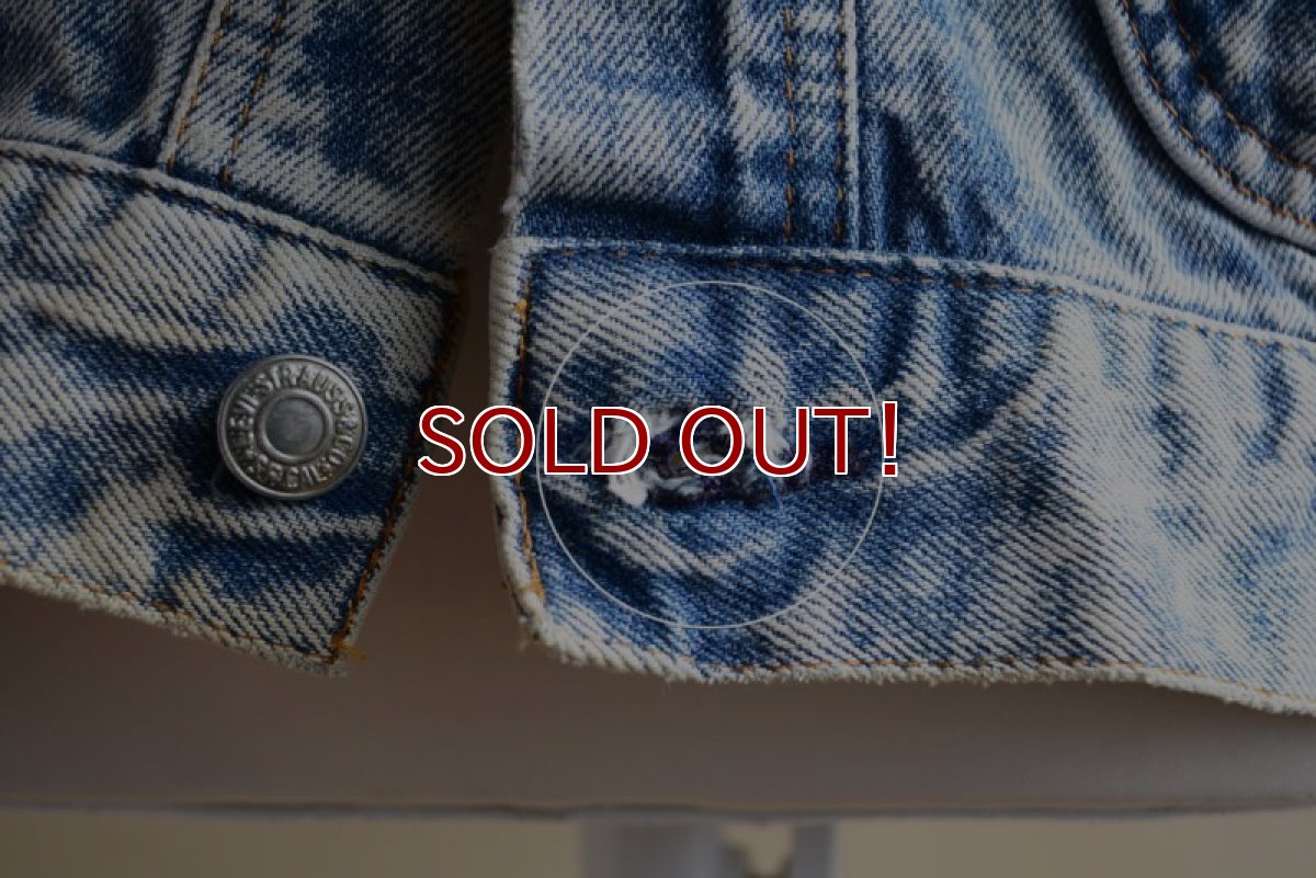 画像20: 1990s Levi's ケミカルデニムジャケット "デカパッチ"　 MADE IN USA　 表記XL  (20)