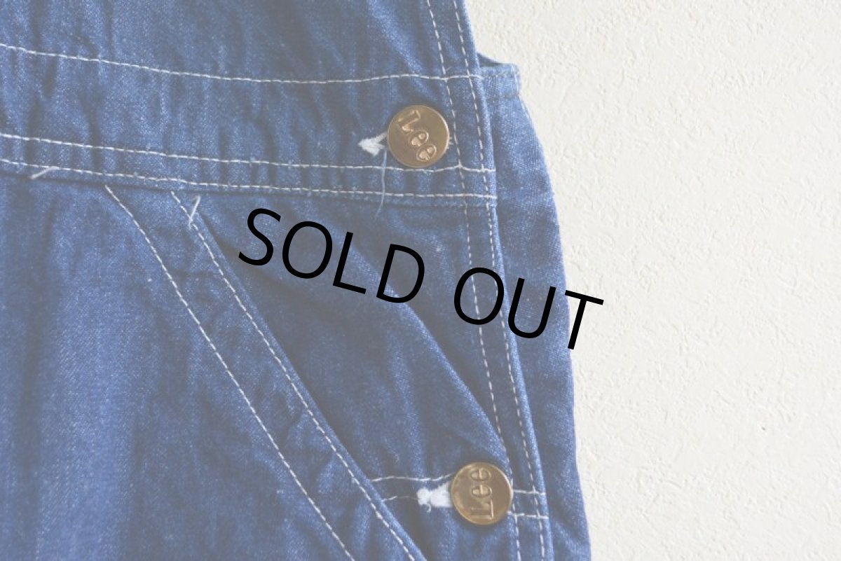 画像9: 1960s〜 Lee JELT DENIM デニムオーバーオール　 実寸W38  (9)