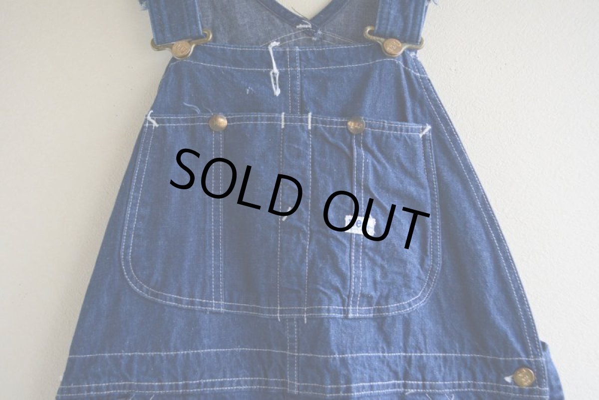 画像4: 1960s〜 Lee JELT DENIM デニムオーバーオール　 実寸W38  (4)