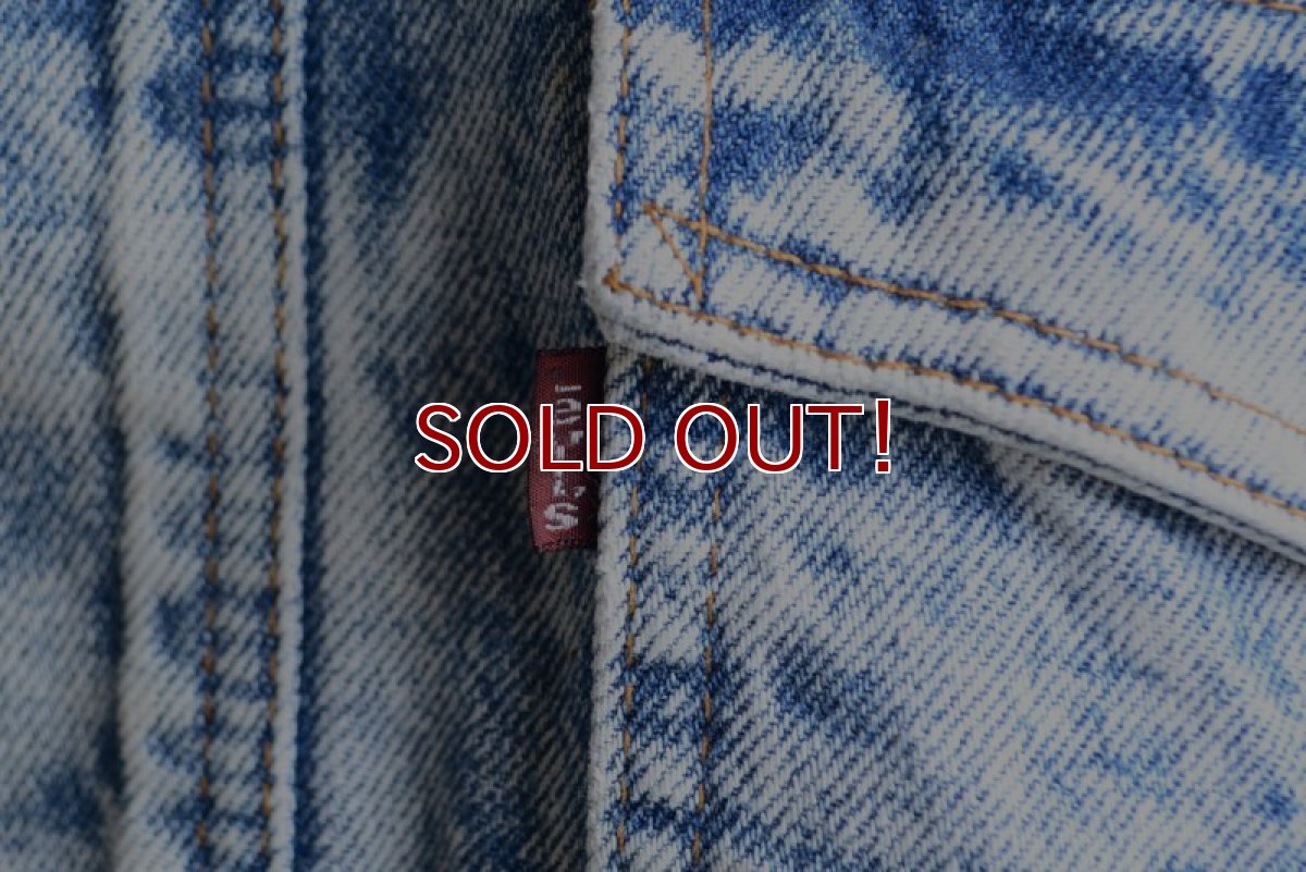 画像14: 1990s Levi's ケミカルデニムジャケット "デカパッチ"　 MADE IN USA　 表記XL  (14)