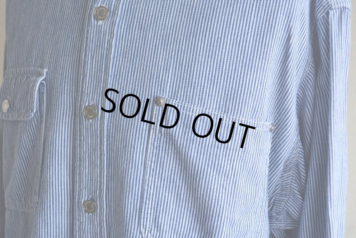 画像9: 1980-90s Polo RALPH LAUREN ガチャポケ ヒッコリーシャツ　 MADE IN USA　 表記XL  (9)