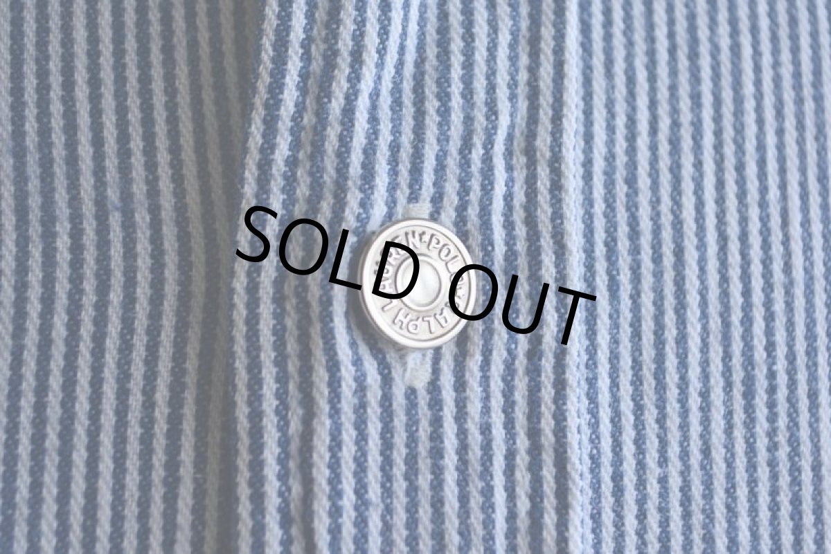 画像7: 1980-90s Polo RALPH LAUREN ガチャポケ ヒッコリーシャツ　 MADE IN USA　 表記XL  (7)